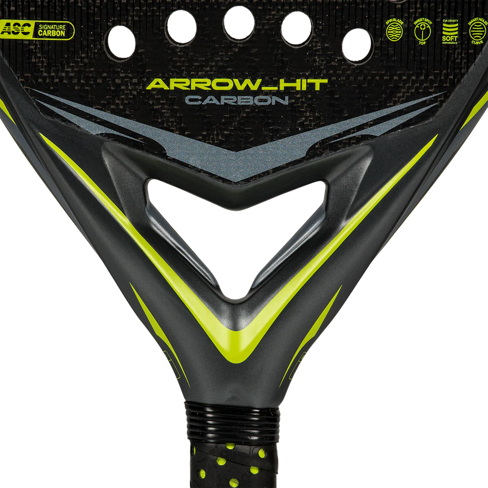 Adidas Arrow Hit Carbon ATTK 2026 silver padel racket with a sleek design and ergonomic grip for enhanced gameplay.