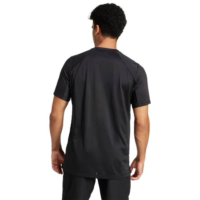 Black Adidas Club Climacool T-shirt in size XL, showing lightweight, breathable fabric and casual athletic fit.
