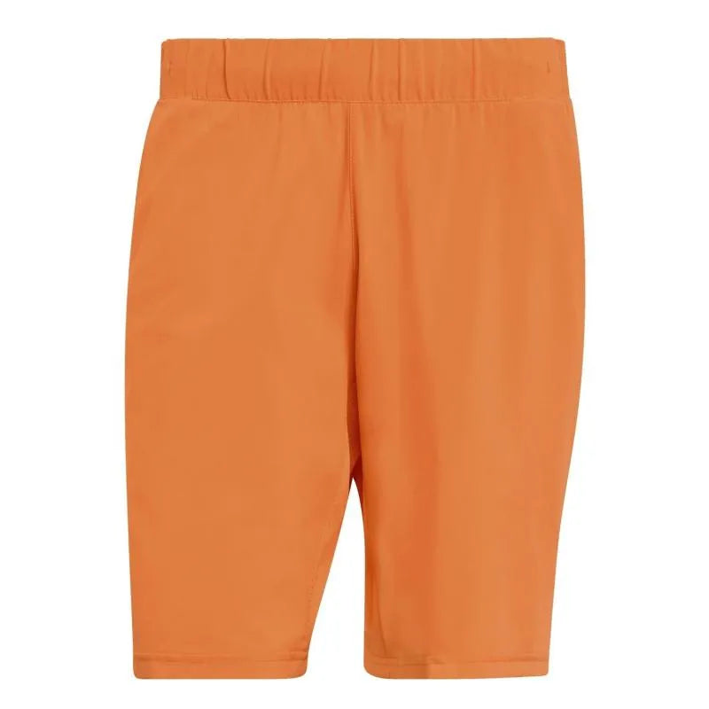 Orange Adidas Club shorts in small size, featuring athletic fit and breathable fabric, ideal for sports and casual wear.