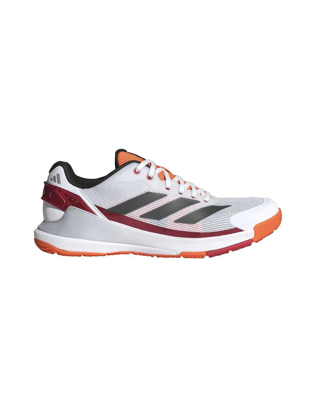 Adidas Crazyquick LS white padel shoes for men, UK size 9.5, with sporty design and cushioned sole for tennis and court play.