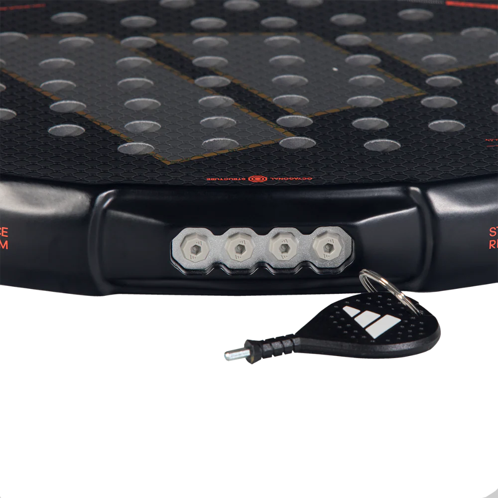 Adidas Metalbone 2026 Padel Racket with black and silver design, featuring a lightweight frame and textured surface for enhanced grip.