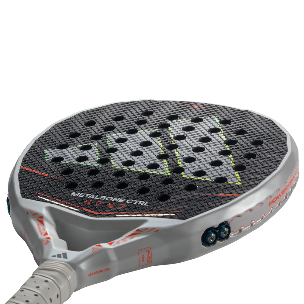 Adidas Metalbone CTRL 2026 padel racket with white and black design, featuring a sleek, modern shape and grip details.
