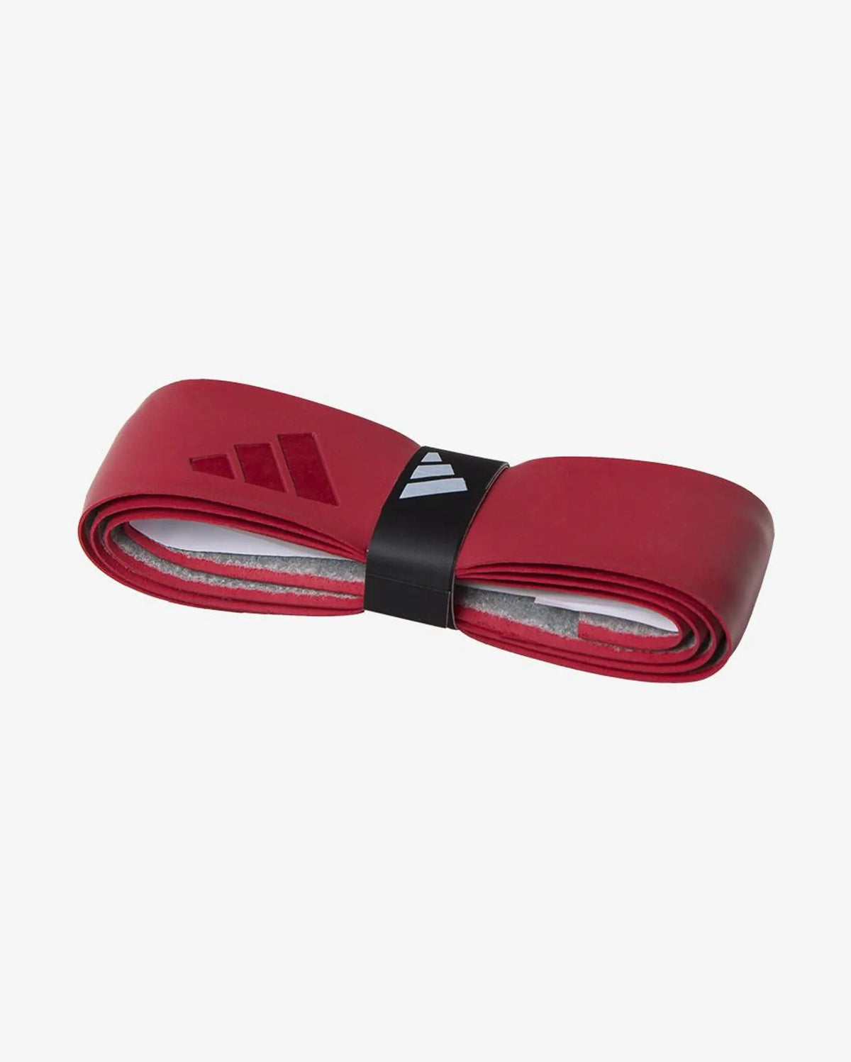 Red Adidas Padel replacement grip showing textured surface and branding for secure hold on paddle handles.