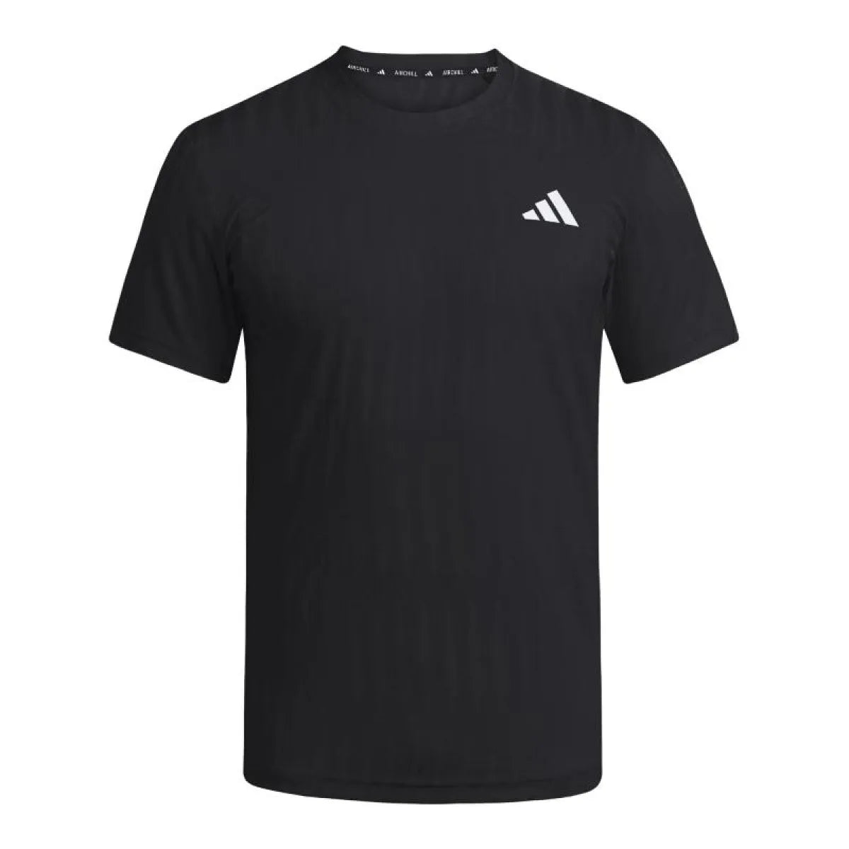 Black Adidas Tennis Freelift T-Shirt in large size, featuring lightweight fabric and athletic fit, ideal for tennis players