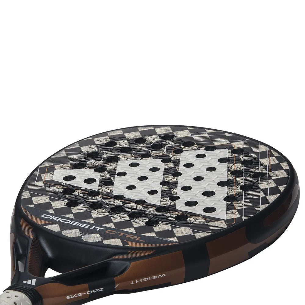 Adidas Cross It CTRL 2026 padel racket with black and yellow design, featuring a lightweight frame and grip for enhanced control.
