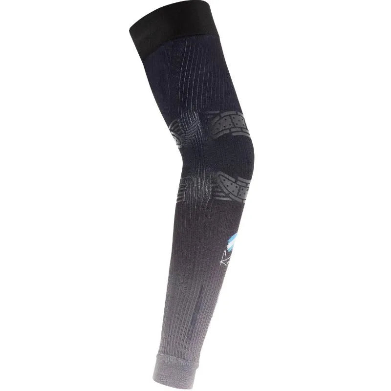 Black Agustin Tapia No Strain arm warmers by PDLSport, L-XL size, shown on a person's arms for tennis or sports activities.