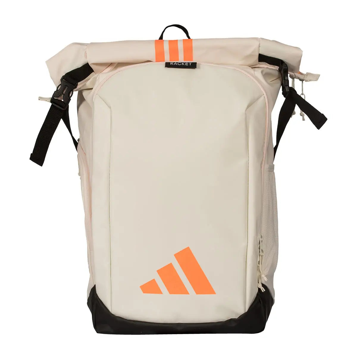 Adidas Multigame Off-White 2026 backpack with adjustable straps, multiple compartments, and branded logo on the front.