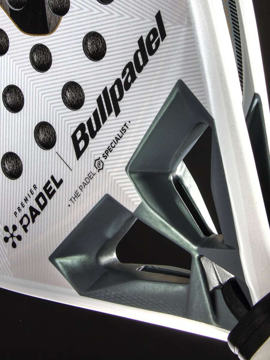 Bullpadel Hack 04 Premier Padel racket 2026, black and red design with grip, ready for competitive padel play