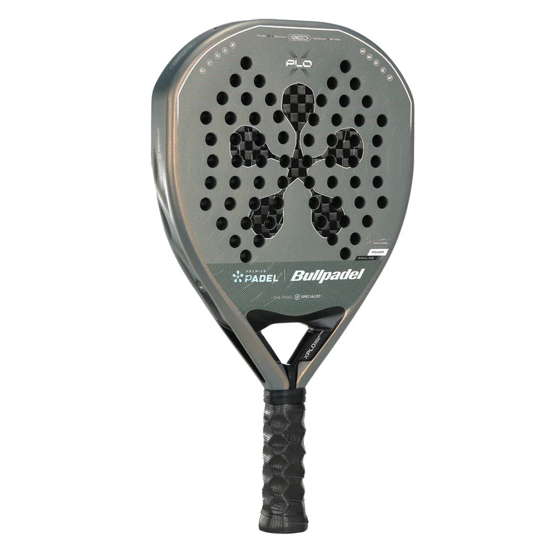 Bullpadel Xplo Premier Padel 26 padel racket with black and red design, lightweight frame, and ergonomic grip for enhanced control.
