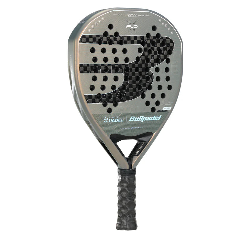 Bullpadel Xplo Premier Padel 26 padel racket with black and yellow design, featuring a lightweight frame and textured hitting surface.