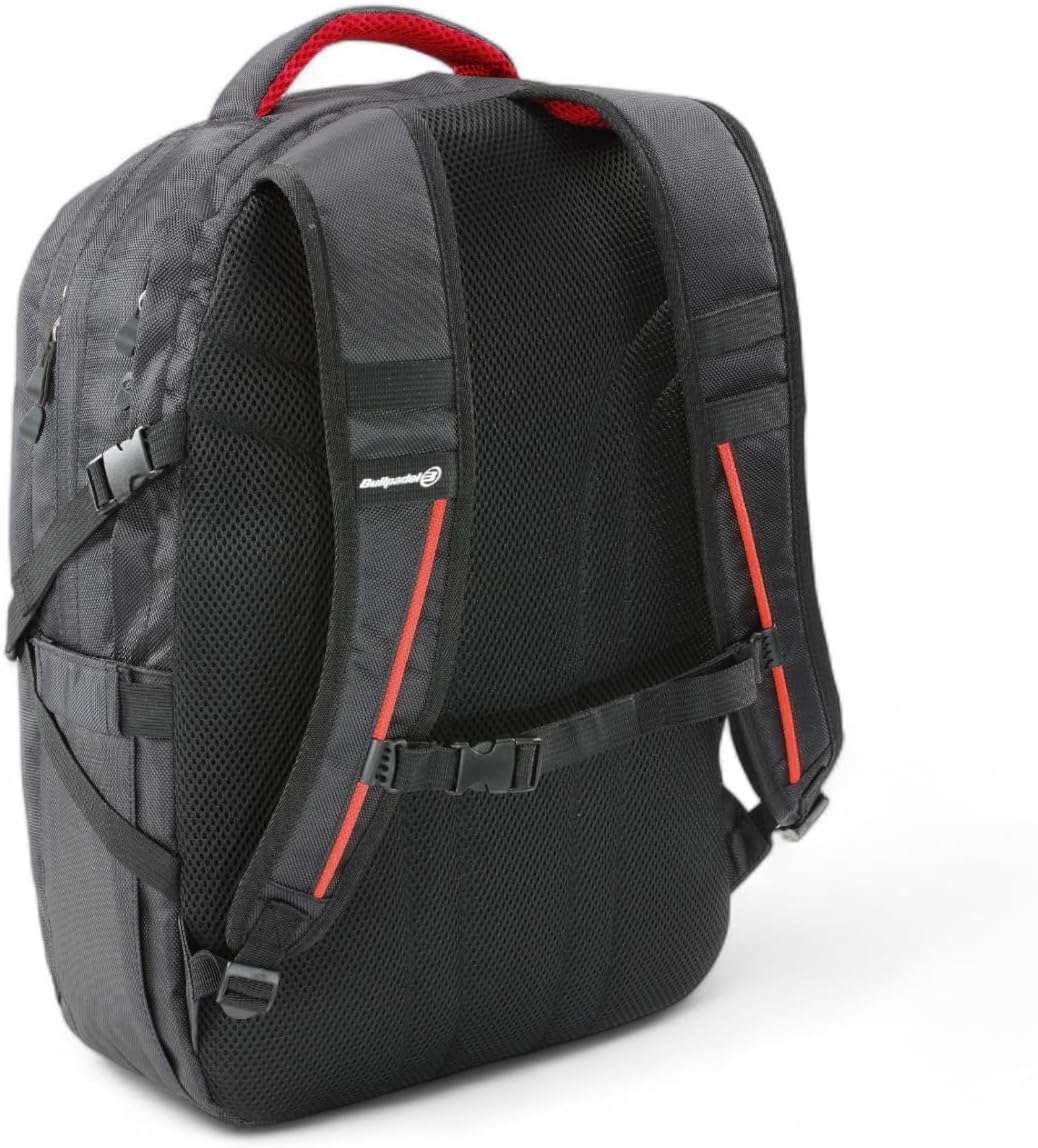Black Bullpadel Xplo BPM25022 25 backpack with multiple compartments and padded straps, designed for sports and daily use.
