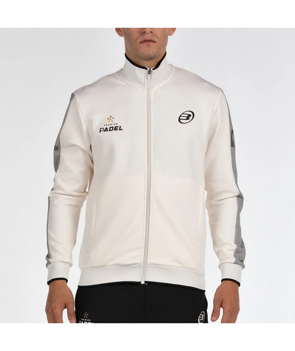 Bullpadel Premier Padel Pindaro Crudo Off-White large sweatshirt with sporty design and brand logo on the front.