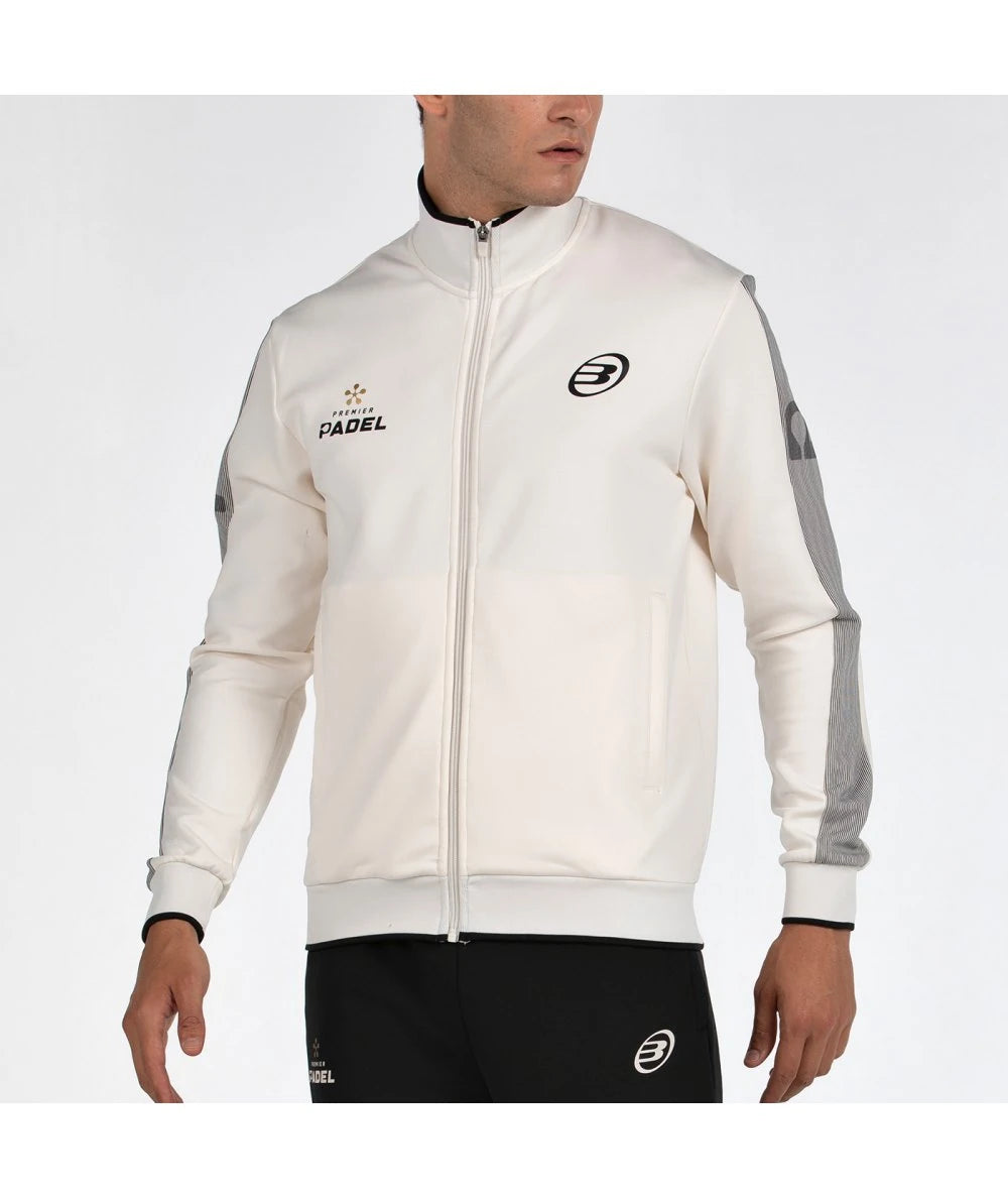 Bullpadel Premier Padel Pindaro Crudo Off-White sweatshirt, large size, featuring the Bullpadel logo and stylish design.