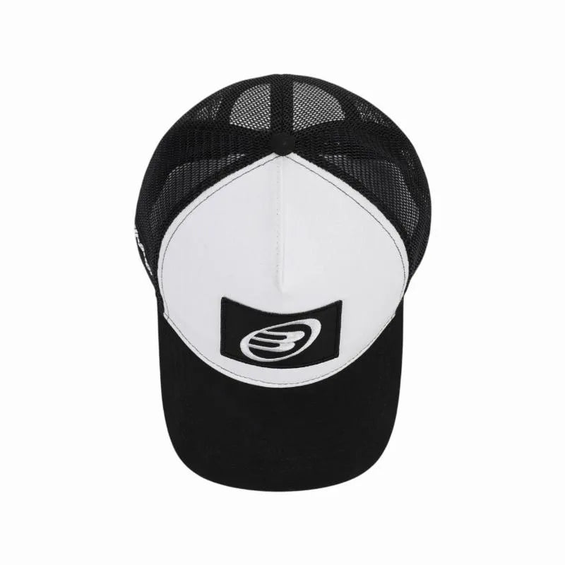 Black Bullpadel BPG265 baseball cap with curved brim and adjustable strap, featuring the brand logo on the front.