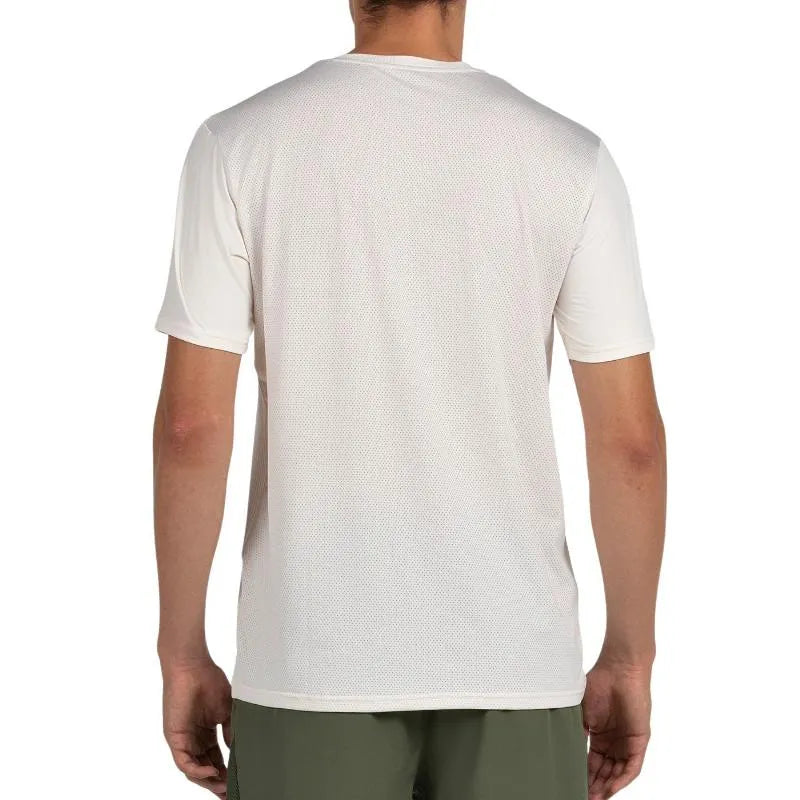 Bullpadel Premier Padel Patos Off-White T-shirt in small size, featuring a casual fit and Bullpadel branding.
