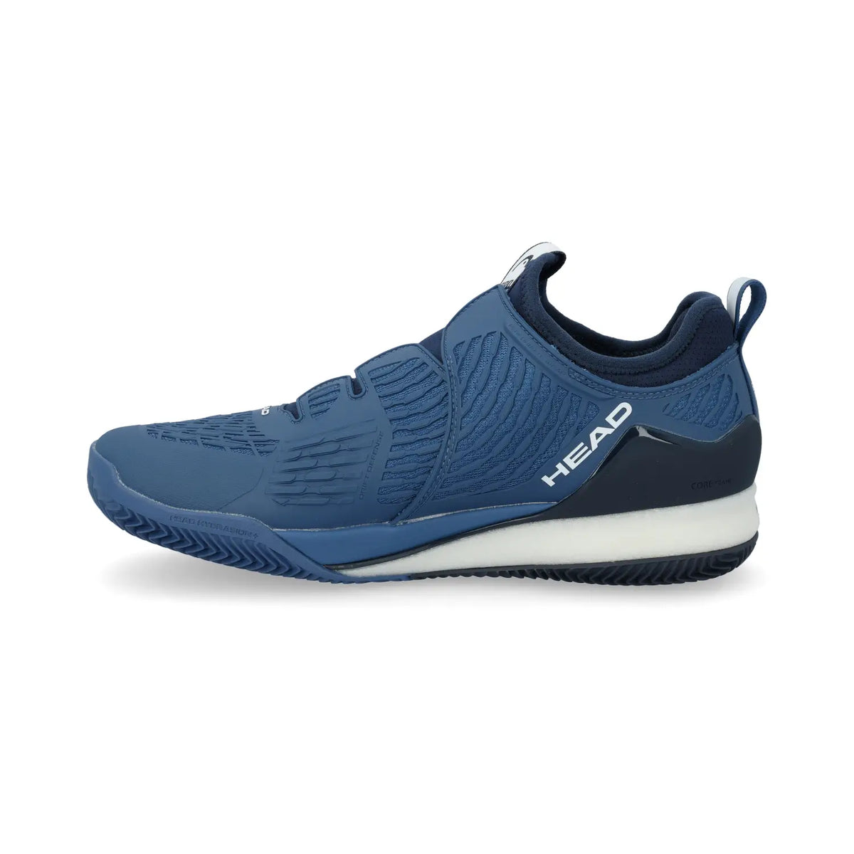 Head Endure Pro Boa Clay navy blue court shoes for men, UK size 9, with sleek design and comfortable fit.