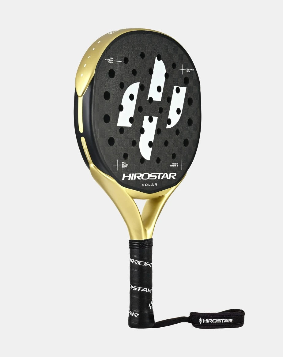 Hirostar Solar 25 Padel Racket by PDLSport with a sleek design and ergonomic grip for enhanced gameplay.