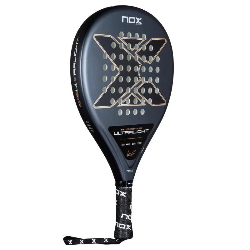 NOX AT10 Genius Ultralight 2026 tennis racket with lightweight frame and ergonomic grip, ideal for advanced players.