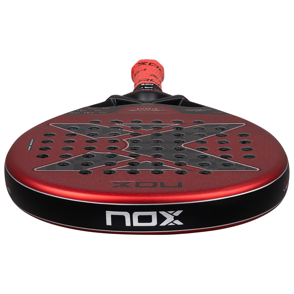 Nox EA10 Ventus Hybrid 12K Xtrem padel racket with a sleek design, featuring a hybrid shape and 12K carbon fiber construction.