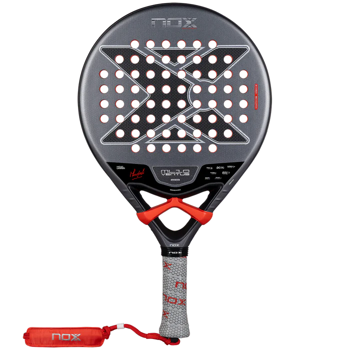 NOX ML10 Ventus Control 3K padel racket with black and red design, featuring a lightweight frame and textured hitting surface.