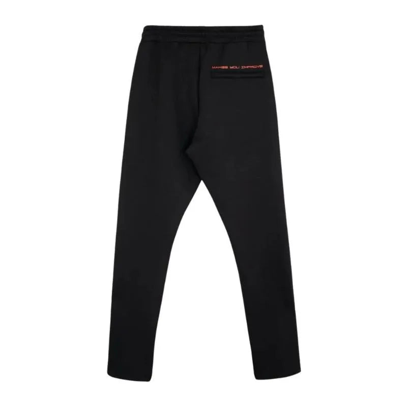 Black Nox Team pants in medium size, featuring a relaxed fit and stylish design, shown on a mannequin.