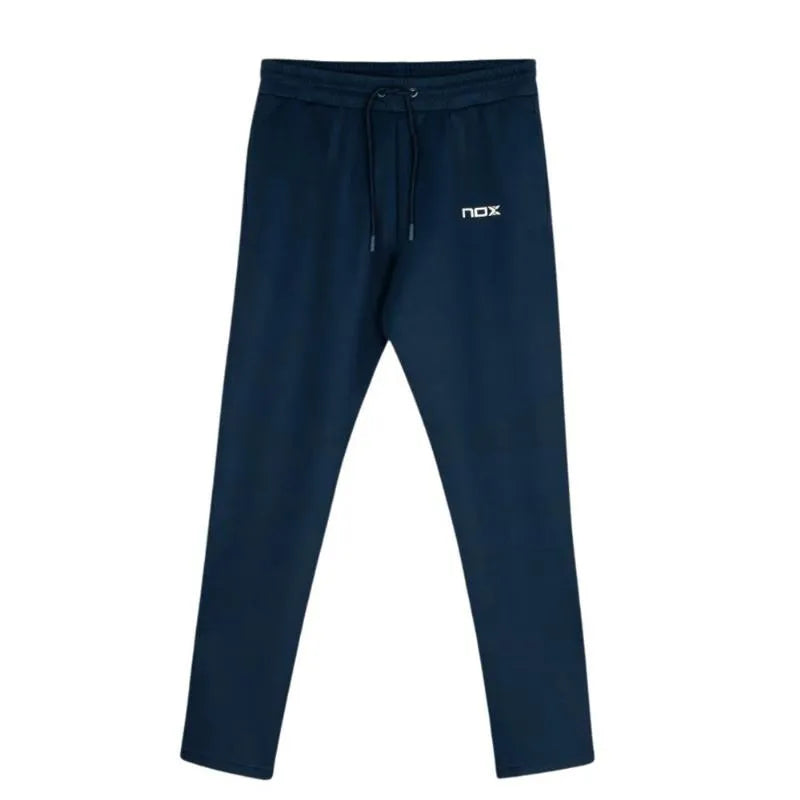 Nox team navy blue pants in medium size, made of comfortable fabric, featuring a relaxed fit and stylish design.