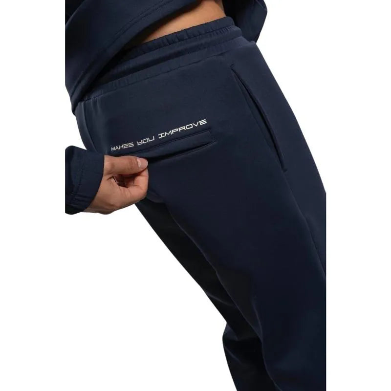 Nox Team navy blue pants in large size, featuring a relaxed fit and casual style, shown on a model.