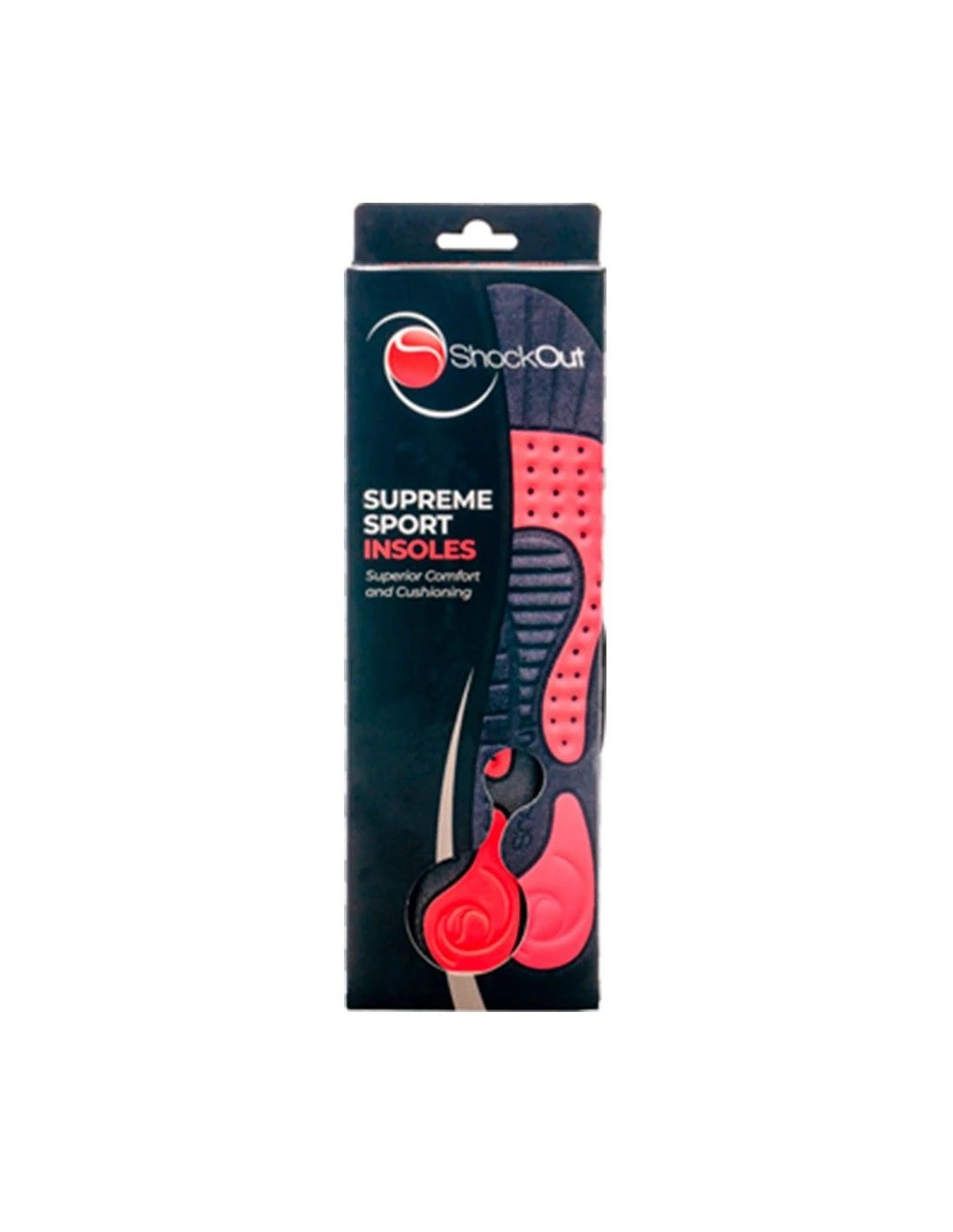 Shockout Supreme sports insoles UK size 9, cushioned and supportive insoles for athletic footwear, designed for comfort and stability.