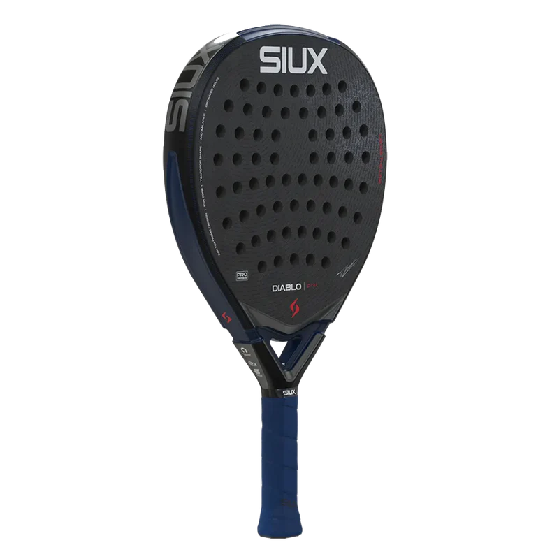 Siux Diablo Pro 2026 Night Blue padel racket with a sleek blue design and ergonomic handle, perfect for advanced players.