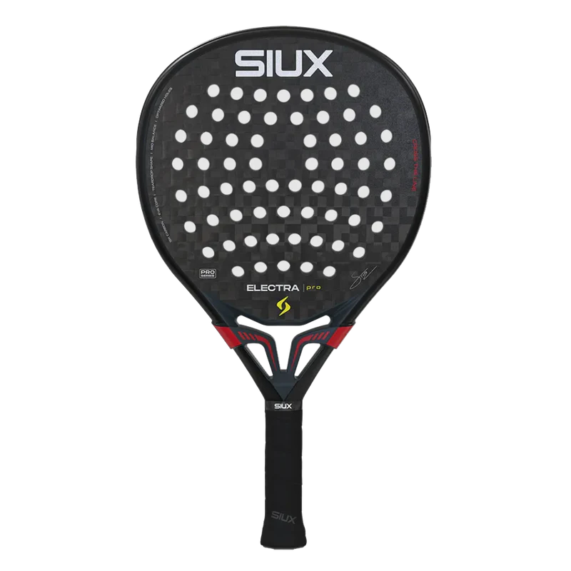 Siux Electra Pro 2026 Shadow Red padel racket with red and black design, featuring a lightweight frame and ergonomic grip.