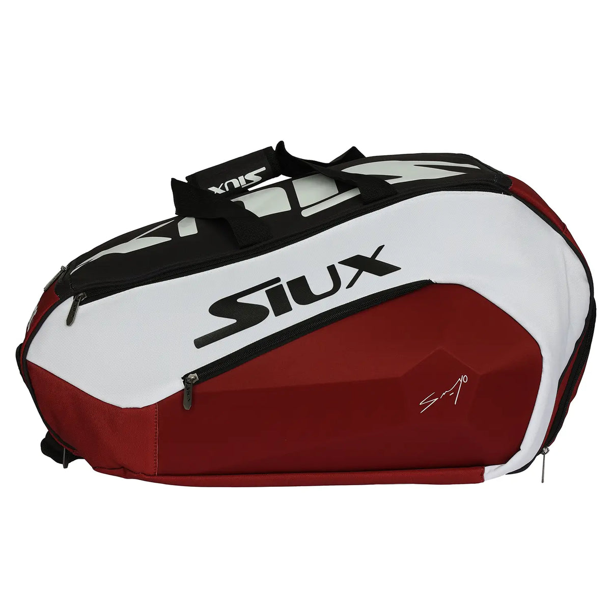 Siux Diablo Sanyo Maroon large padel bag with multiple compartments and padded straps for easy carrying