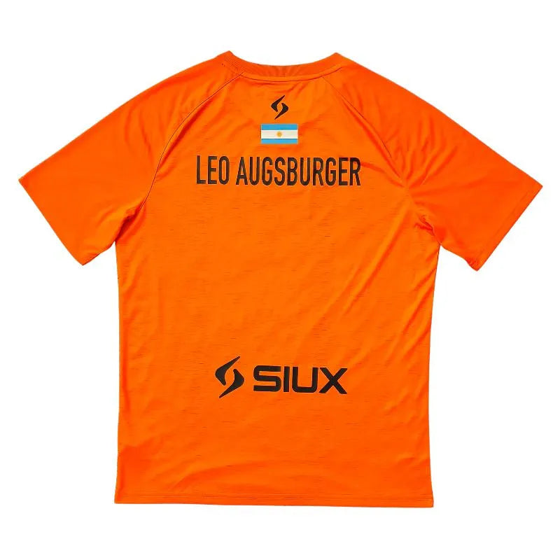 Orange Siux Leo Augsburger Club 26 T-shirt in XL, with bold logo and comfortable fit, displayed flat on a white background.