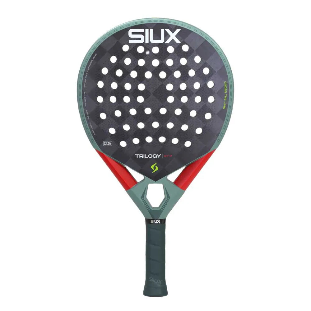 Siux Trilogy Pro 2026 Ash Green padel racket with a sleek design and grip, designed for optimal performance on the court.