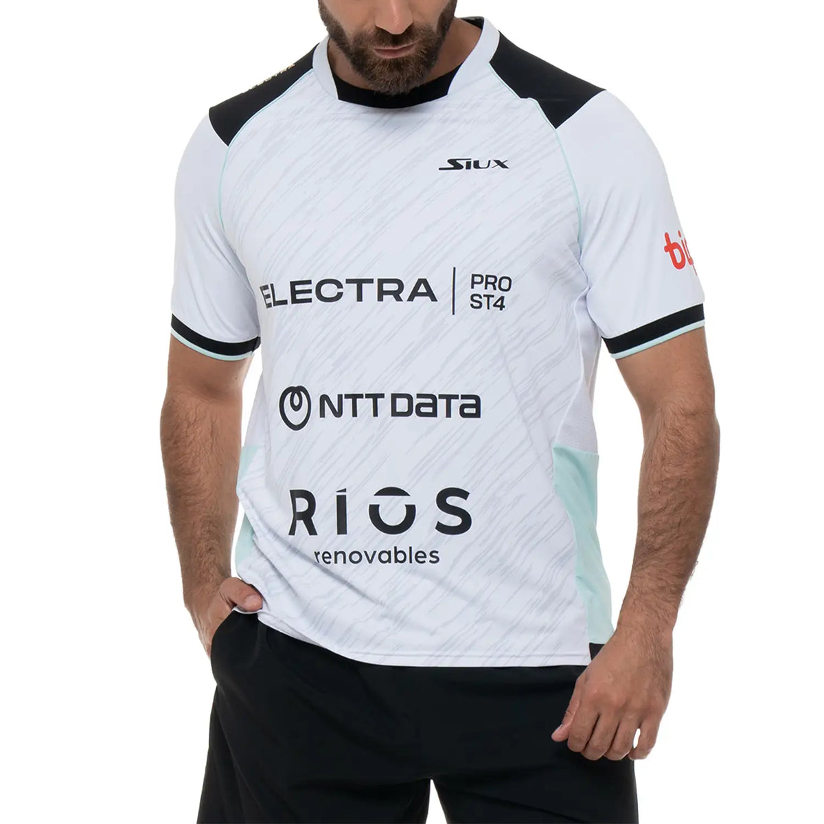 White SIUX Electra Stupa Official 2025 T-shirt by PDLSport, medium size, displayed flat with visible front design.