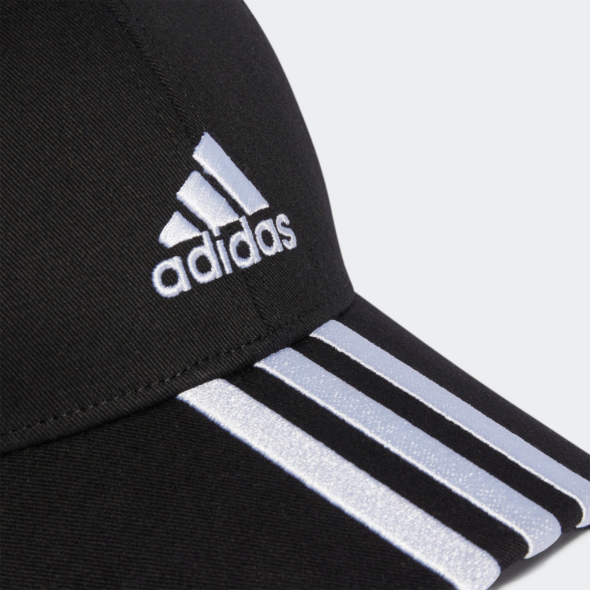 Adidas 3-Stripes Cotton Twill Baseball Cap – Black/White