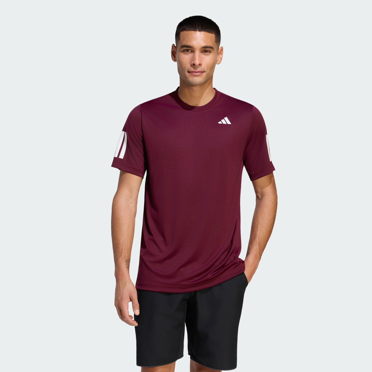 Adidas Club Climacool 3-Stripes Tennis T-Shirt – Maroon