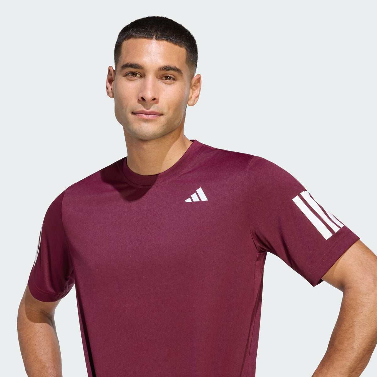 Adidas Club Climacool 3-Stripes Tennis T-Shirt – Maroon