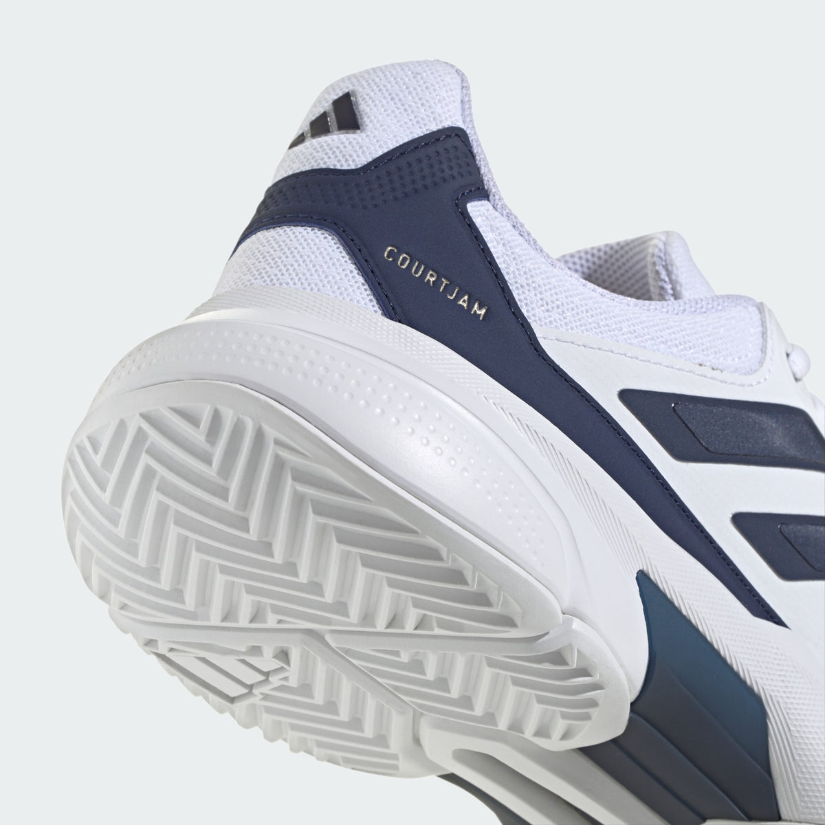 Adidas CourtJam Control 3 Men’s Tennis Shoes – Cloud White/Dark Blue/Cyber Metallic
