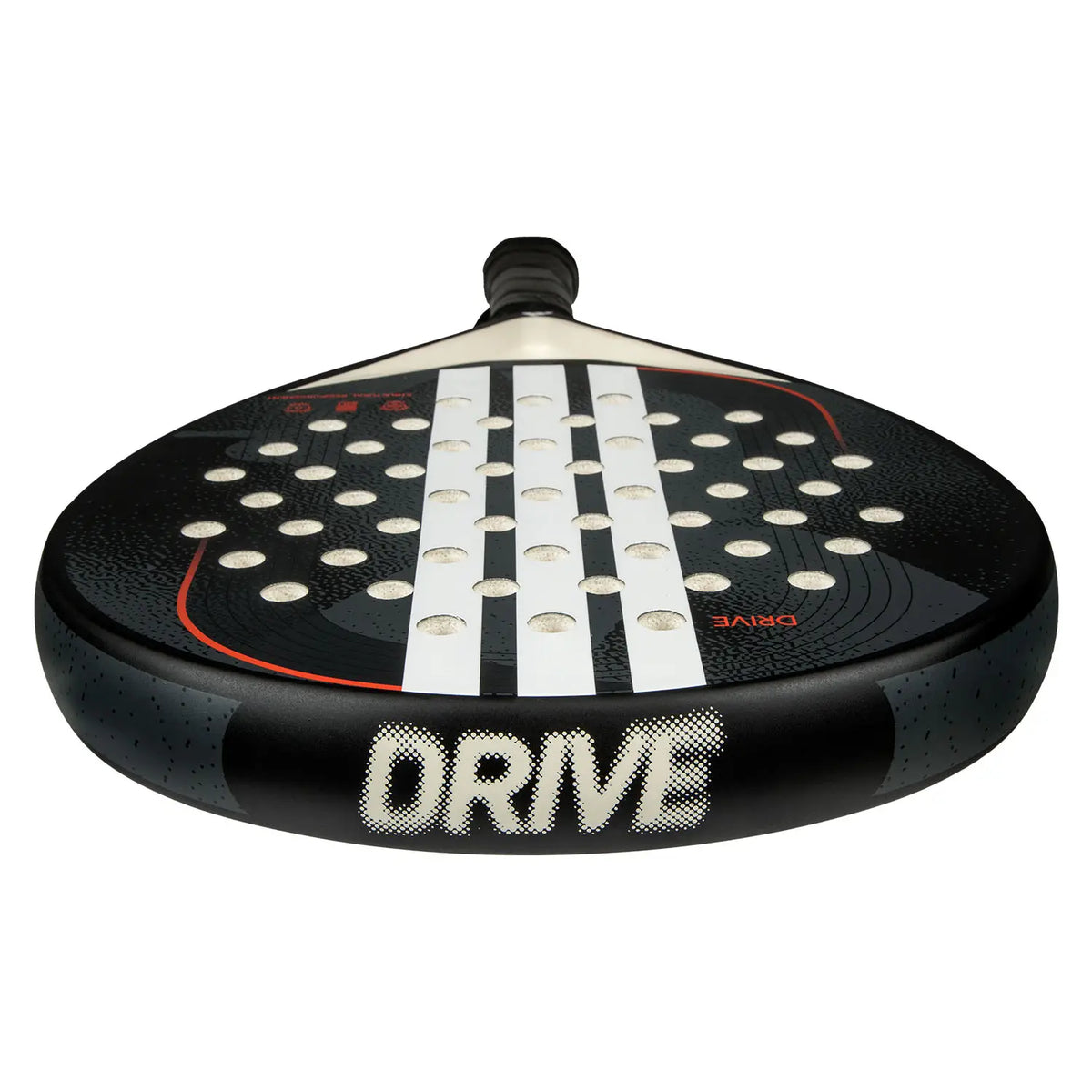 Black Adidas Drive 3.4 Padel Racket with ergonomic grip and sleek design, ideal for competitive padel players.