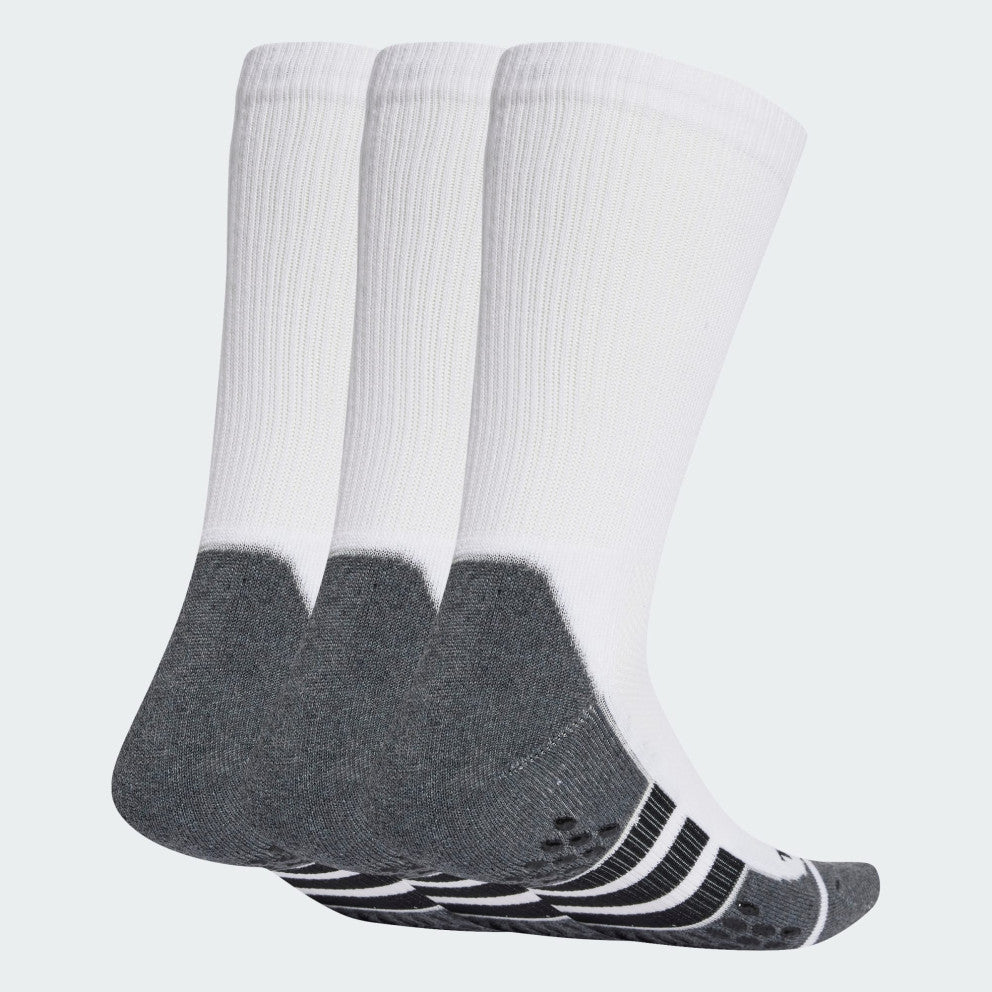 Adidas Performance Grip CLIMACOOL Cushioned Crew Socks 3 Pack – White/Dark Grey