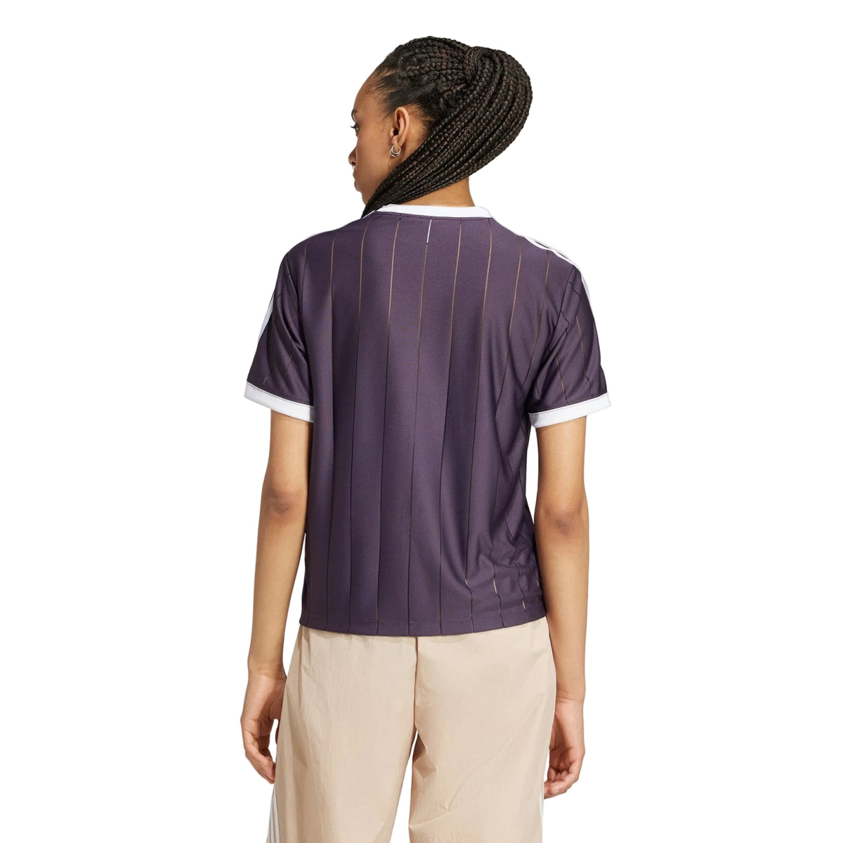 Adidas Women’s Adicolor 3-Stripes Pinstripe T-Shirt – Aurora Black