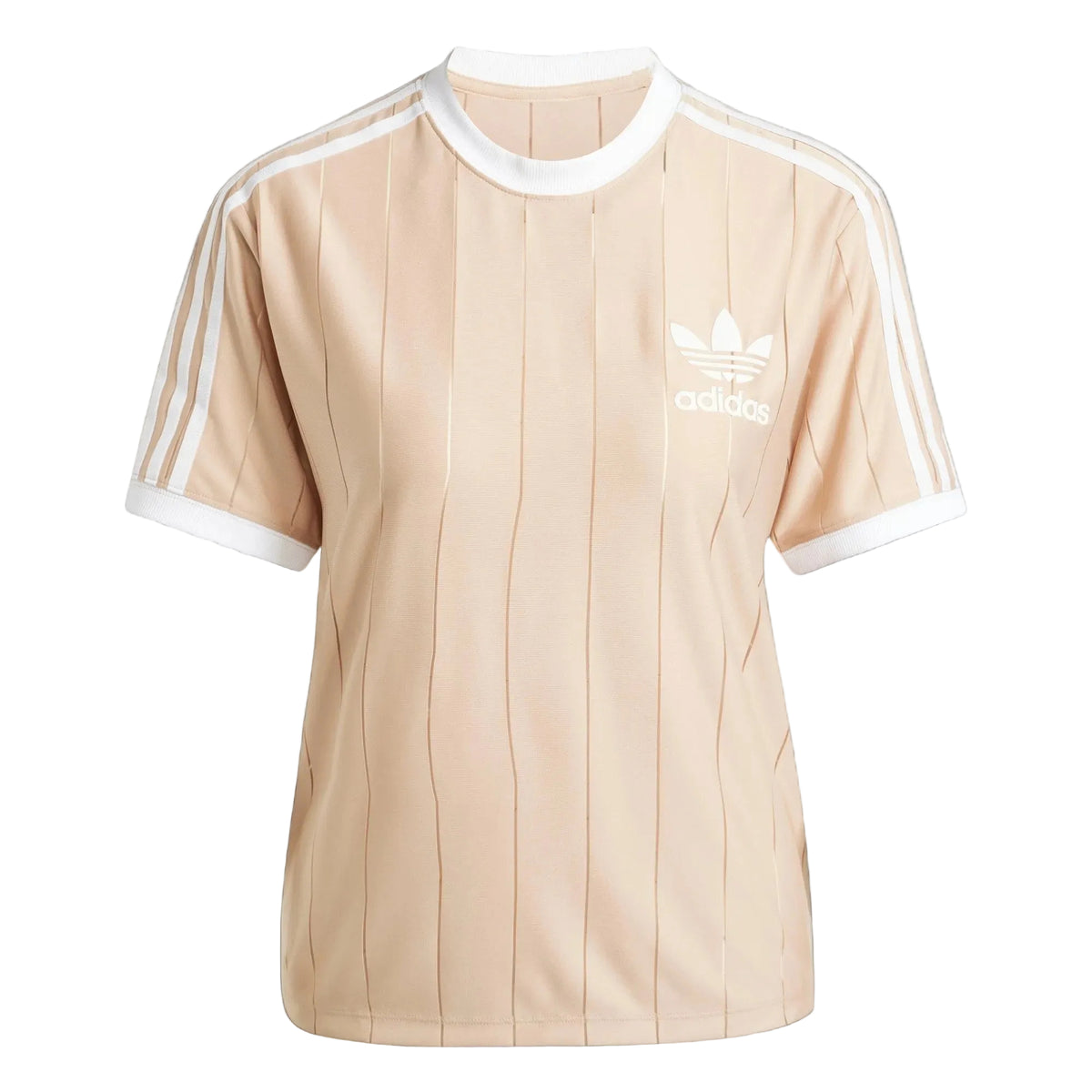Adidas Women’s Adicolor 3-Stripes Pinstripe T-Shirt – Magic Beige