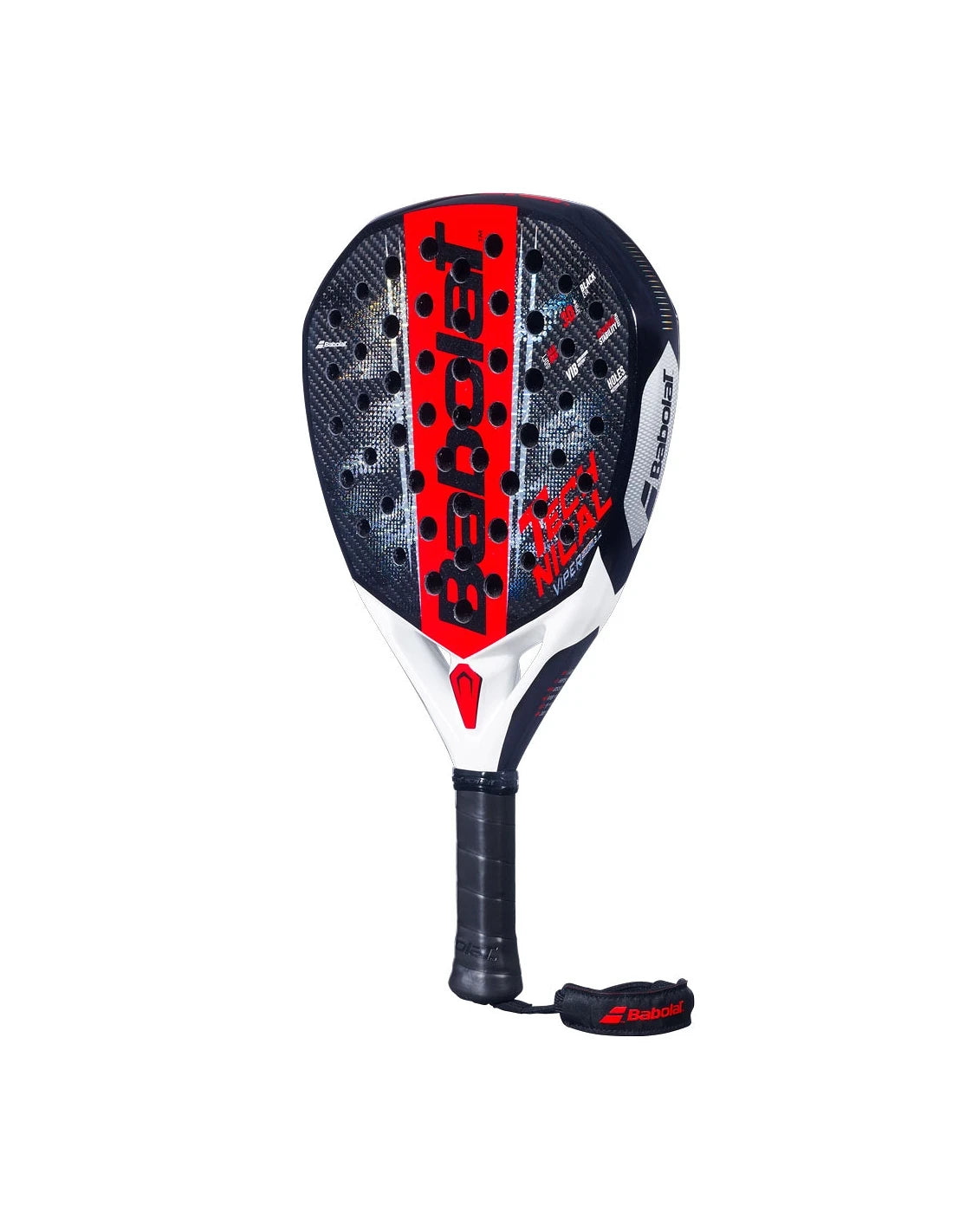 Babolat Technical Viper Soft 3.0 padel racket with black and yellow design, featuring a rounded shape and perforated surface.