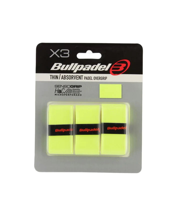 PDLSport Bullpadel thin, micro-perforated padel overgrip with absorbent surface for improved grip and control during play.
