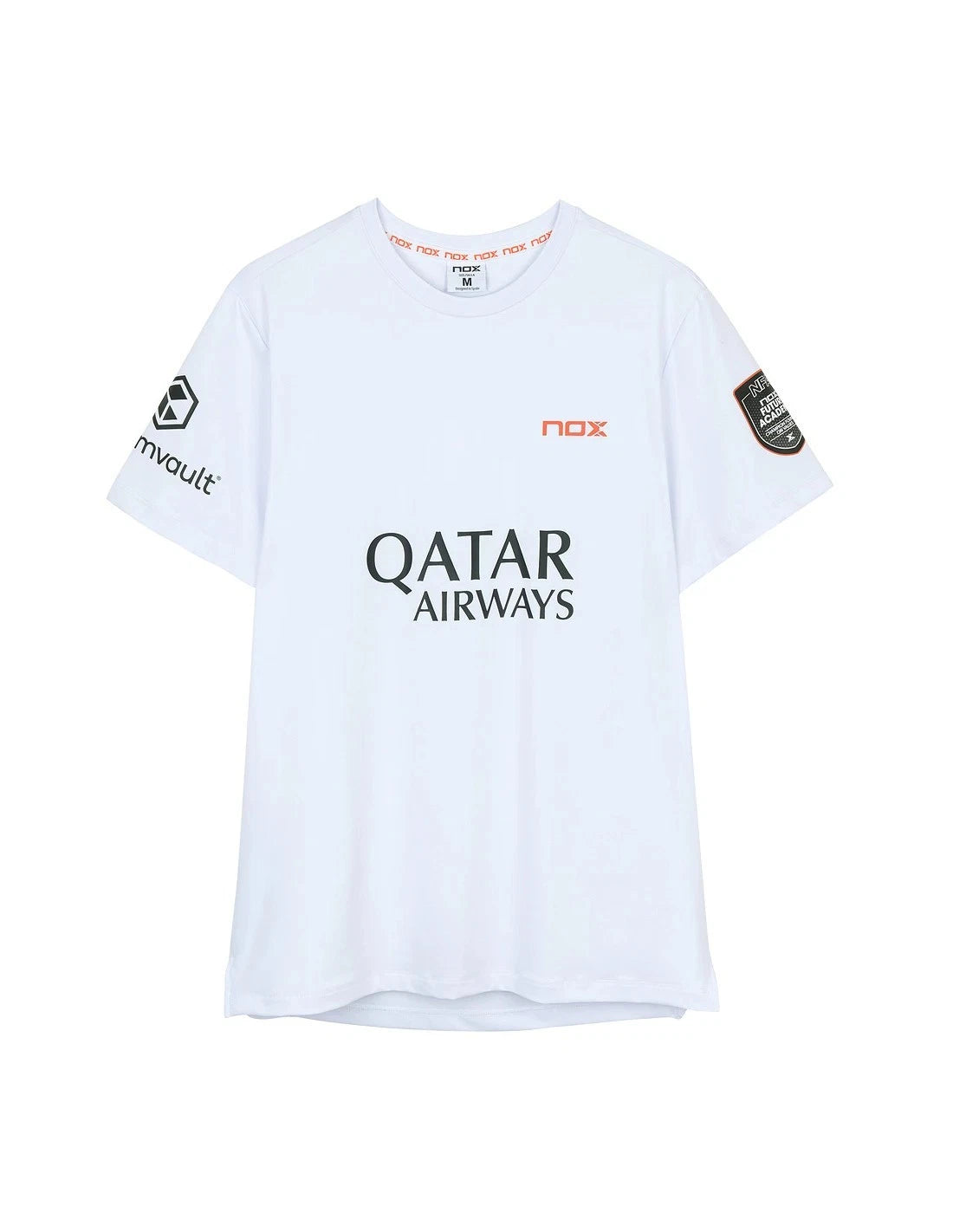 NOX men's Agustín Tapia AT10 sponsor T-shirt in white, XL, featuring logo and design related to the professional athlete.