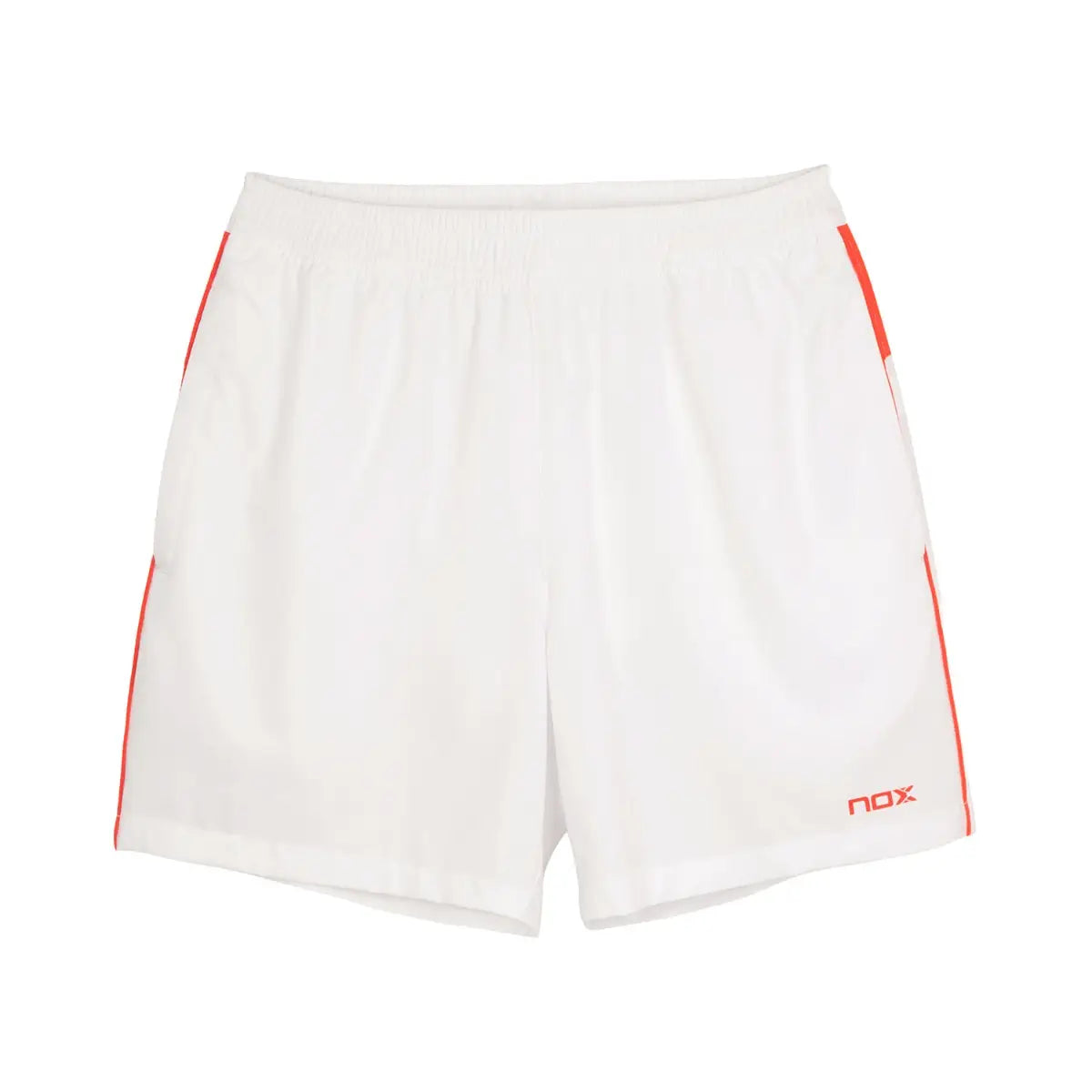 Nox Team White Shorts in small size, lightweight athletic shorts with a white design and breathable fabric, perfect for sports.