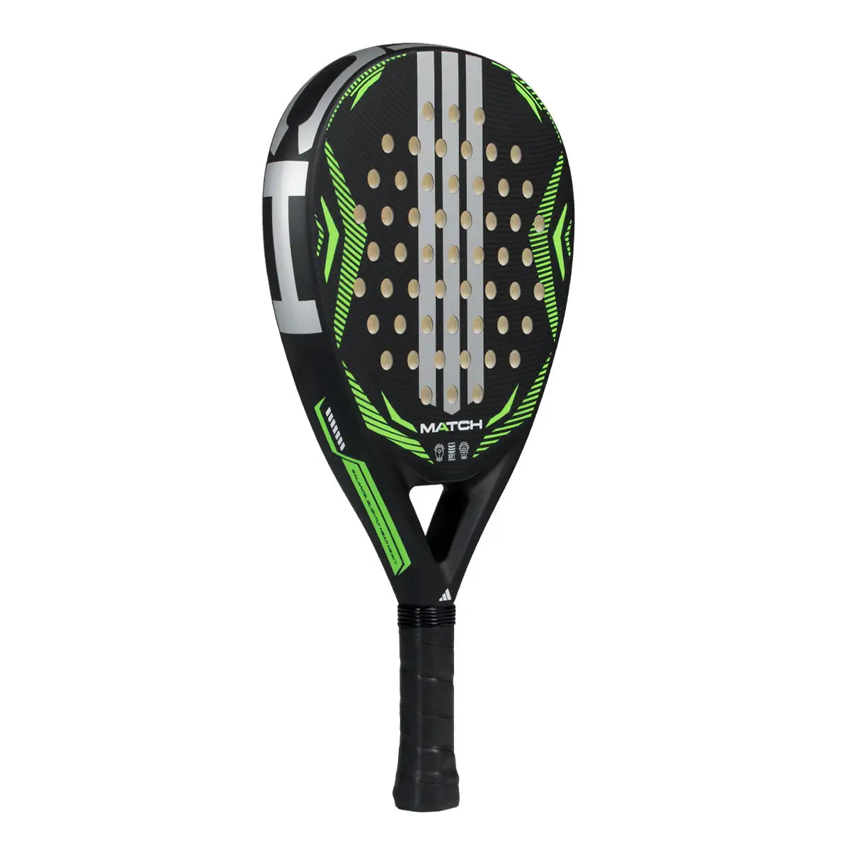 Adidas Match Black Lime 2026 padel racket with black and lime green design and ergonomic grip for optimal gameplay.