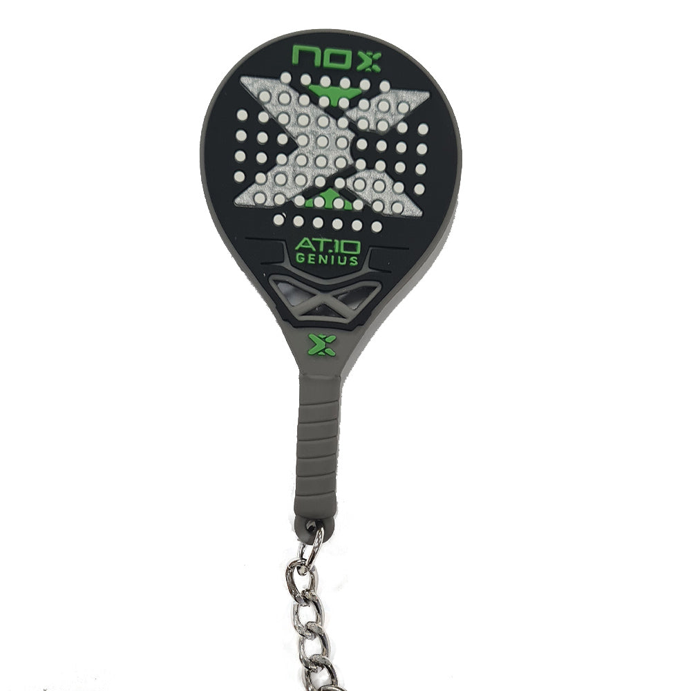 Nox AT10 Genius 18K rubber keychain with engraved design, featuring bright yellow color and durable rubber material.
