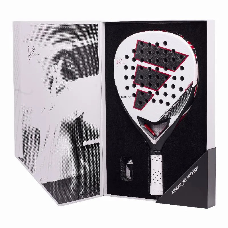 Adidas Arrow Hit Pro EDT padel racket with a sleek design, featuring the special edition branding and ergonomic grip.