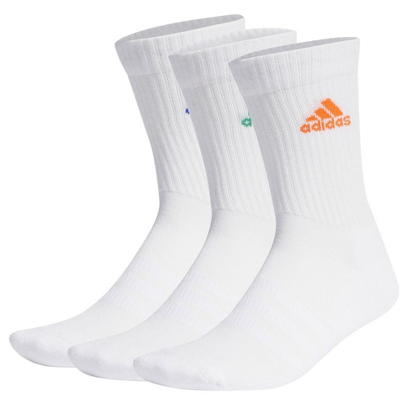 Adidas Cushioned Crew Socks 3 Pack – White/Multicolour